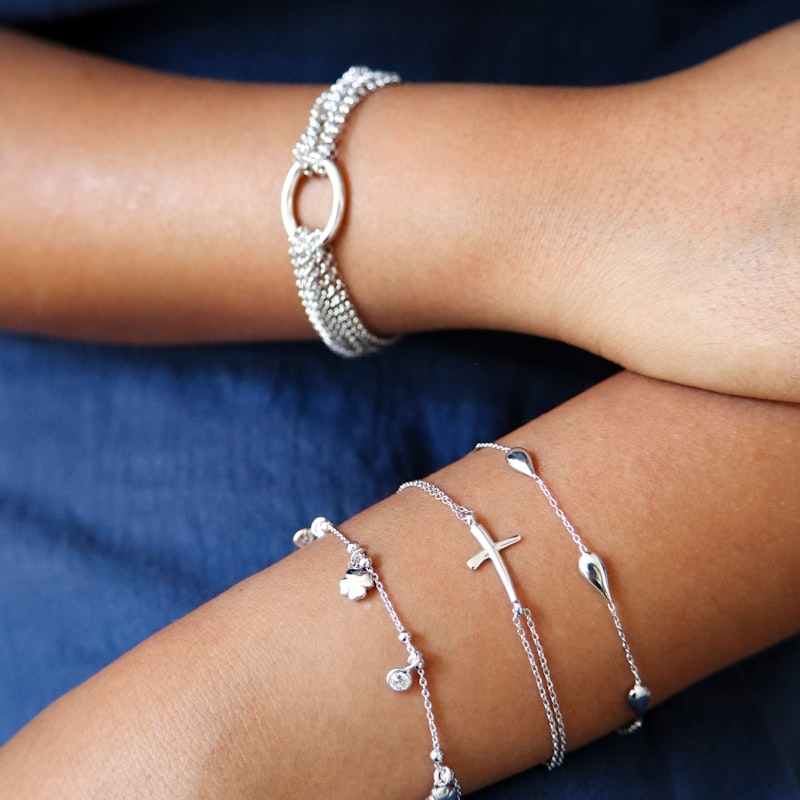 Pulsera Charm Plata con 5 Charms